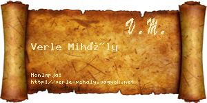 Verle Mihály névjegykártya