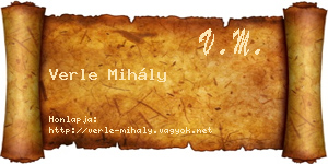 Verle Mihály névjegykártya