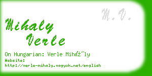 mihaly verle business card